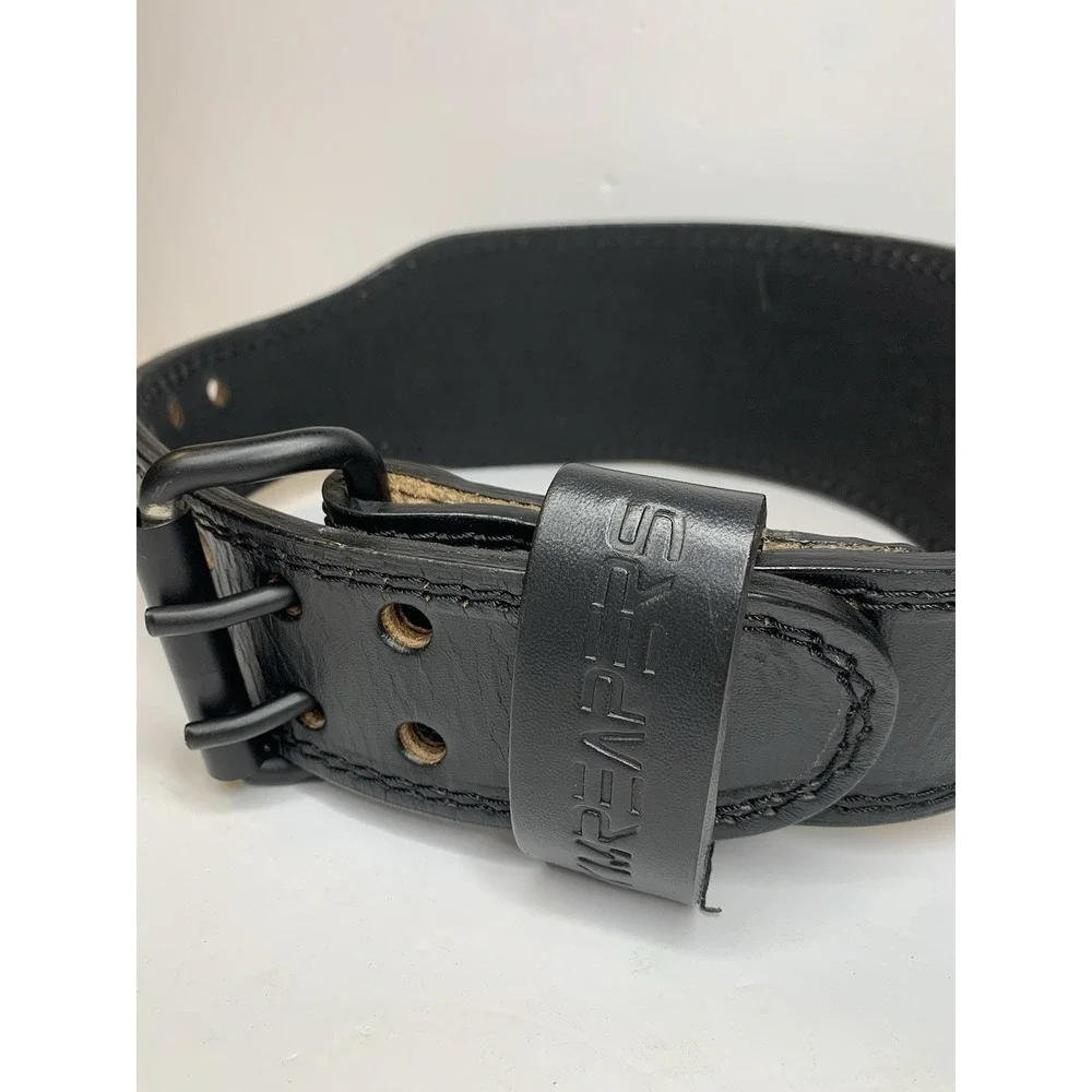 Gymreapers 7mm Leather‎ Weightlifting Belt Black Dual Prong Buckle Small w/Case